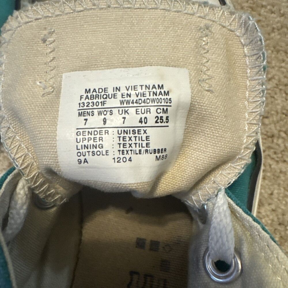 CONVERSE - Used Teal Chuck Taylor All Star, Mens 7, Womens 9 - Picture 7 of 7